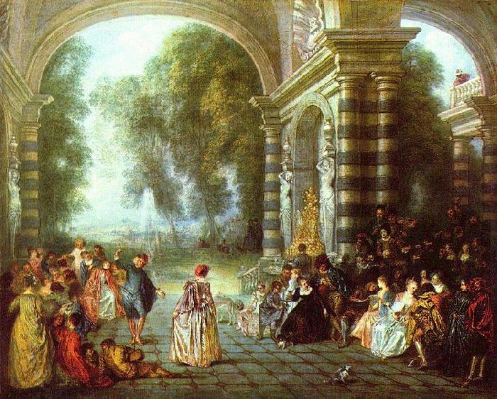 Jean-Antoine Watteau Das Ballvergnegen France oil painting art